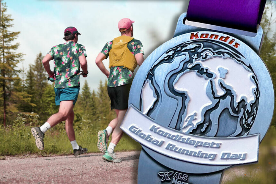 Global Running Day: Slik ser medaljen ut Slik ser medaljen ut i Kondisløpets Global Running Day. (Fotomontasje: Tom-Arild Hansen)