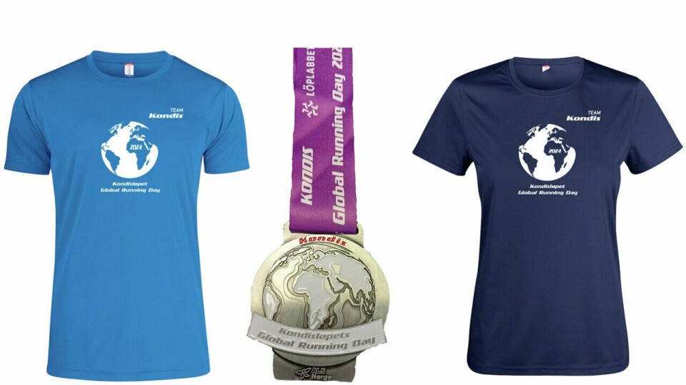 Meld deg på Kondisløpets Global Running Day og få T-skjorte og medalje tilsendt! T-Skjorter og medalje til Kondisløpets Global Running Day