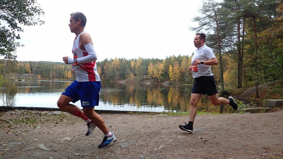 Nå er Kondisløpets 5-kilometer i gang Kondispresident Tim Bennett (fremst) Nøklevann Rundt 2019