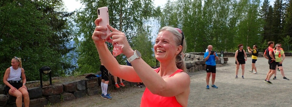 10 km sommer 2021 Marit Tørstad tar en selfie på trenerseminar for trenerne på Kondistreninga på Lillehammer i 2021